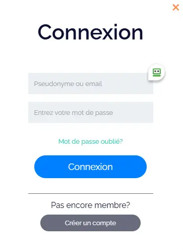 Connexion des membres du Bob Casino